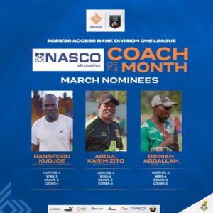 Three Exceptional Coaches Nominated for NASCO Access Bank Division One League's March Award