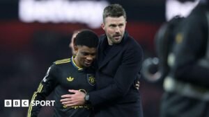 Michael Carrick backed for Man Utd job by winger Amad Diallo